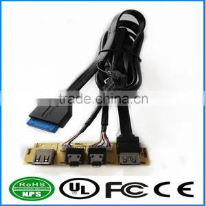 Front Panel Dual USB3.0+USB2.0+HD AUDIO I/O 20Pin Male PC Board For Computer With Cable thumbnail-1