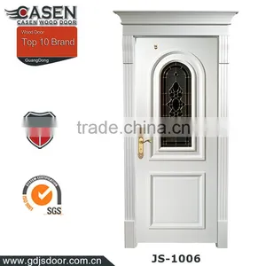 Single Swing Mahogany Solid Wood Tempered Glass Door thumbnail-6