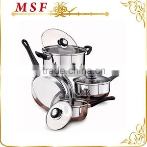 Straight Shape High Mirror Polished Stainless Steel Cooking Pot Heat Proof Bakelite Handles thumbnail-1