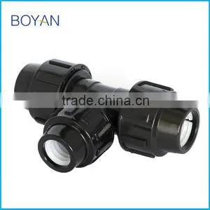 China Wholesale Plastic Equal PP Black Compression Tee For Irrigation Pipe Fitting thumbnail-2