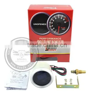 52mm Racing Boost Gauge, 52mm Guages Digital Gauge in White Black Light thumbnail-6