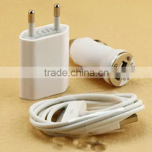 3-in-1 AC Wall and Car Charger With USB Cable for IPhone thumbnail-1
