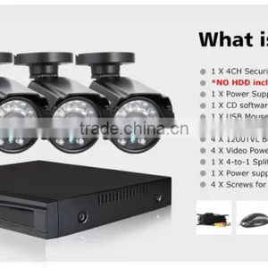CCTV System 720P DVR 4PCS 1200TVL Weatherproof Outdoor CCTV Camera Home Security System thumbnail-3
