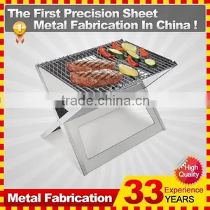 Outdoor Camping Small Flat Stainless Steel Charcoal BBQ Grills thumbnail-1