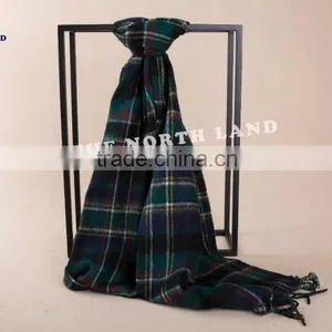 Wool Cashmere Scottish Plaid Winter Scarf WCS14112223 thumbnail-2