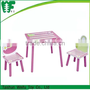 Kids Funiture Set Wooden Table and Chairs for Girls thumbnail-1