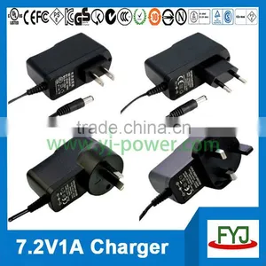 Lifepo4 Battery Charger 7.2v 1000ma au us uk eu Wall Charger for Lifepo4 Battery YJP-072100 CE-EMC CE-LVD RoHS thumbnail-6