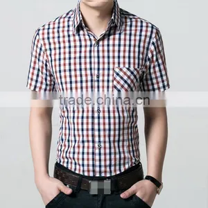 Mixed Color Contrast Stand-up Collar and Cuff Cotton Dress Shirt for Men thumbnail-3
