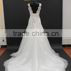 2016 Best Sellinig Dress! Elegant Slim A-line Venice Lace With Delicate Beading Wedding Dress thumbnail-4