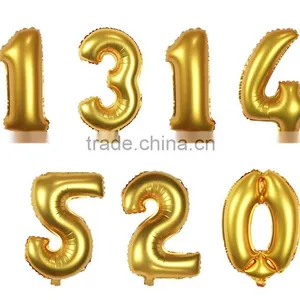 16 '' Number Balloons Golden Wedding &Party DecoratIon Foil Balloon thumbnail-1