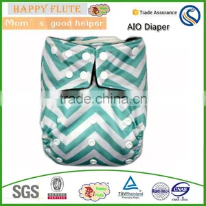 New Products Happy Flute Washable Aio Cloth Diaper Waterproof Printed Feature Wholesale From China thumbnail-1