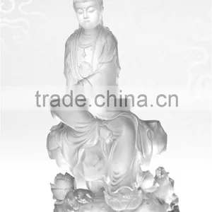 Manjushri Bodhisattva Buddhism Statue Liuli Colored Glaze Wholesale thumbnail-5
