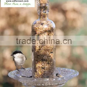 Hobnail Glass Bird Feeder Garden Decoration thumbnail-3