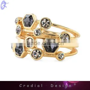 2014 Cheap Wholesale Fashion Jewelry Loopy Rhinestone Planetary Ring thumbnail-1
