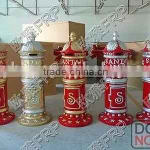 Christmas Decorative Mailbox/ Fiberglass Santa Post Mailbox thumbnail-3