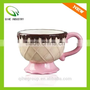 Pink Ceramic Coffee Mug With 3D Cookie Shaped thumbnail-1
