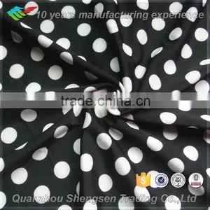 2016 Black Fabric Print White Dot Nylon Spandex Stock Swimwear Fabric thumbnail-1