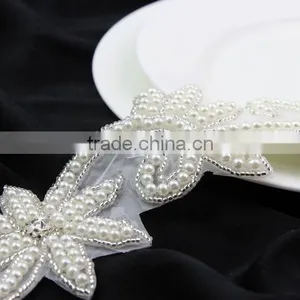 Big Fashion Elegant Handcrafted Pearl Beaded Trim for Wedding Dress R2711F01 thumbnail-1