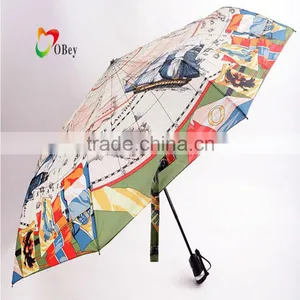 PRECIOUS 3 FOLD HAND OPEN UMBRELLA thumbnail-3
