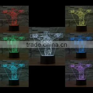 3D Optical Night Light Juses 7 RGB Light Colors 10 LEDs AA Battery or DC 5V Mixed Lot thumbnail-1