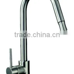 Brushed Nickel Commercial American Style Pull Down Kitchen Faucet 8672-BN thumbnail-1