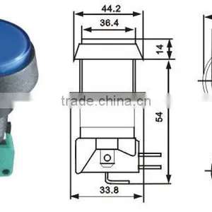 Embedded Push Button Switch,OFF-(ON) Square Momentary Type Push Button Switch thumbnail-4