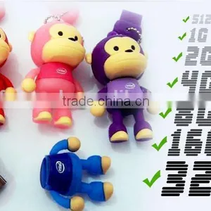 Monkey Animal Shape PVC Usb Flash Drive Thousands Models,Custom Promotional Gift Memory Stick With Metal Case Free Sample thumbnail-4