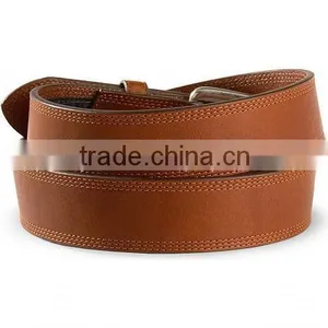 100% Genuine Leather Men's Brown Stitch Leather Belts thumbnail-2
