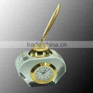 Unique Design Iceberg Shape Crystal Clock,glass Clock With Black Base thumbnail-3
