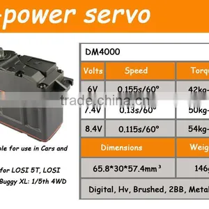 Servo Motor for LOSI Desert Buggy XL: 1/5th 4WD Buggy K-power DM4000 146g/54kg/0.115s thumbnail-2