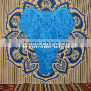 Indian Ombre Elephant With Lotus Mandala Wall Decor Bohemian Hippie Good Luck Wall Hangings Tapestry thumbnail-5