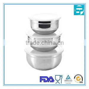 3 Piece Round Shape Stainless Steel Soup Bowl With Silicone Lid thumbnail-1