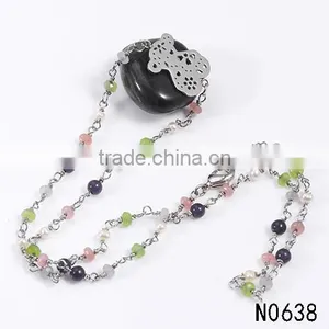 2016 Latest Beautiful Colorful Beads Teddy Bear Fancy Necklace for Lady thumbnail-1