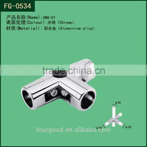 Chrome Round Pipe Three Way Connector thumbnail-1