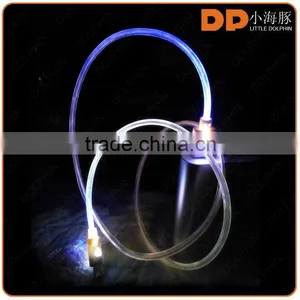 New Premium Color Changing 2.0 Gold Plated Sync Data Cable Glowing LED Charger Charging Cable for Android thumbnail-4