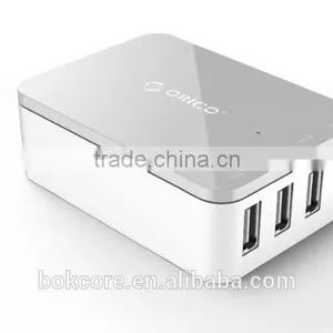 Csa-4u 2015 Hot Selling White Light Power Adapter 4 Port USB 2 Round Plug Wall Charger for Moible thumbnail-1