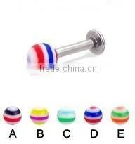 Acylic Ball Labret Jewelry Lip Body Piercing Jewelry Lip Stud Lip Ring Jewlry thumbnail-1