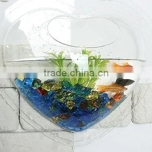 Slat Wall Acrylic Fish Bowl With Heart Shape thumbnail-1