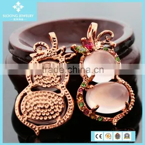 Cute Calabash Shape Gemstone Point Pendant Jewelry for Necklace thumbnail-1