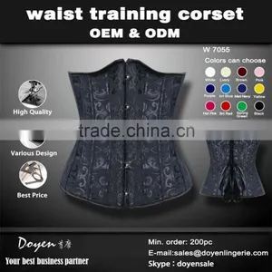 Multiple Color Brocade Fabric Your Own Brand Underwear Steel Boning Underbust Corset Waist Training thumbnail-1