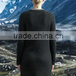 2014 New Fashion Sweater Cashmere Round Neck With Buttons and Pocket thumbnail-2