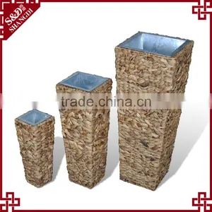 2016 New Set of 3 Black Water Hyacinth Tall Planters and Pots thumbnail-2
