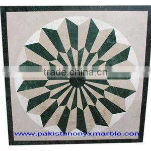 Polished Marble Medallion, Water Jet Marble Medallion , Water-jet Marble Medallion/ Marble Mosaic thumbnail-1