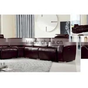 Bisini L Shape Genuine Leather Sofa, L Shape Sofa With Recliner, Modern Recliner Home Sofa Furniture thumbnail-3