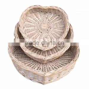 Heart Shaped Wicker Basket Large Small Hamper Home Gift Storage Wedding Willow thumbnail-1