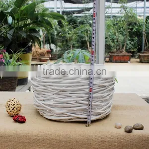 100%Handmade Plastic Lined Grey Wicker Baskets for Plants Wicker Flower Plant Pot thumbnail-5