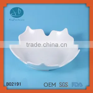 Leaf Shape Porcelain Big Soup Bowl,Creative Ceramic Fruit Bowl High Grade Porcelain Storage Tray Home Decoration Wedding Gift thumbnail-1