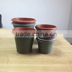 Plastic Flower Pot With Saucer thumbnail-1