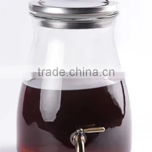 Machine-made Glass Dispensers With Brass Tap thumbnail-1