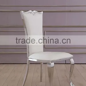 Golden Brushed Stainless Steel Hotel Banquet Chair Dining Room Chair thumbnail-2